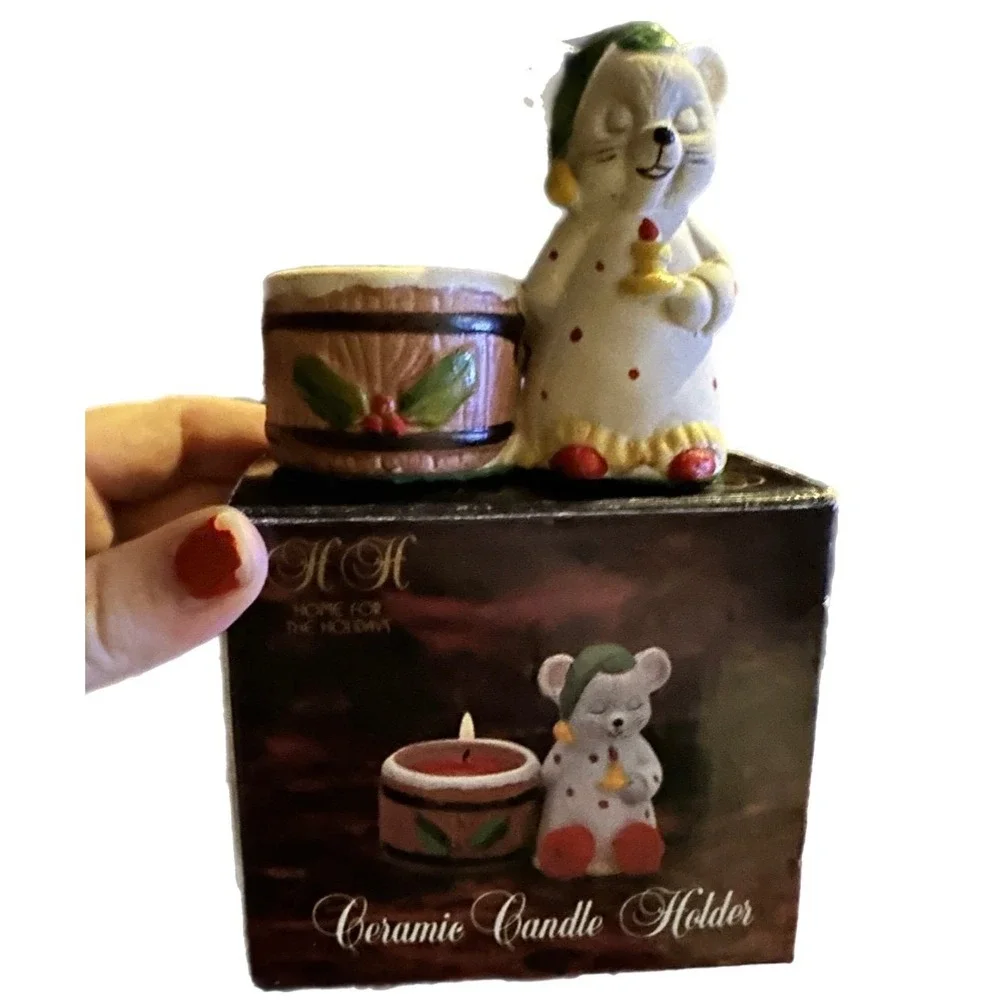 Vintage Home For Holidays Ceramic Mr Mouse Candle Holder Kmart Christmas Decor